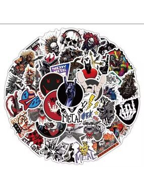2/$10 25 Piece Heavy Metal Rocker Punk Sticker Set